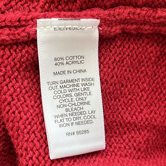 Express Women’s Long Sleeves Tops Crewneck Red Blouse sweater XS - Picture 7 of 9